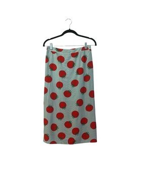 Compañia Fantastica Red Tomato Print Midi Skirt - Casual Summer Style